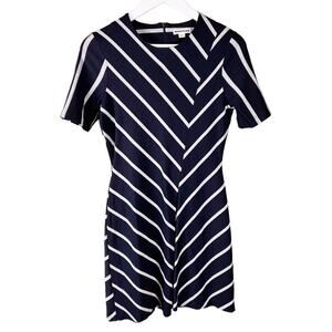 Whistles Navy Stripe Short Sleeve Dress‎ Sz 8
